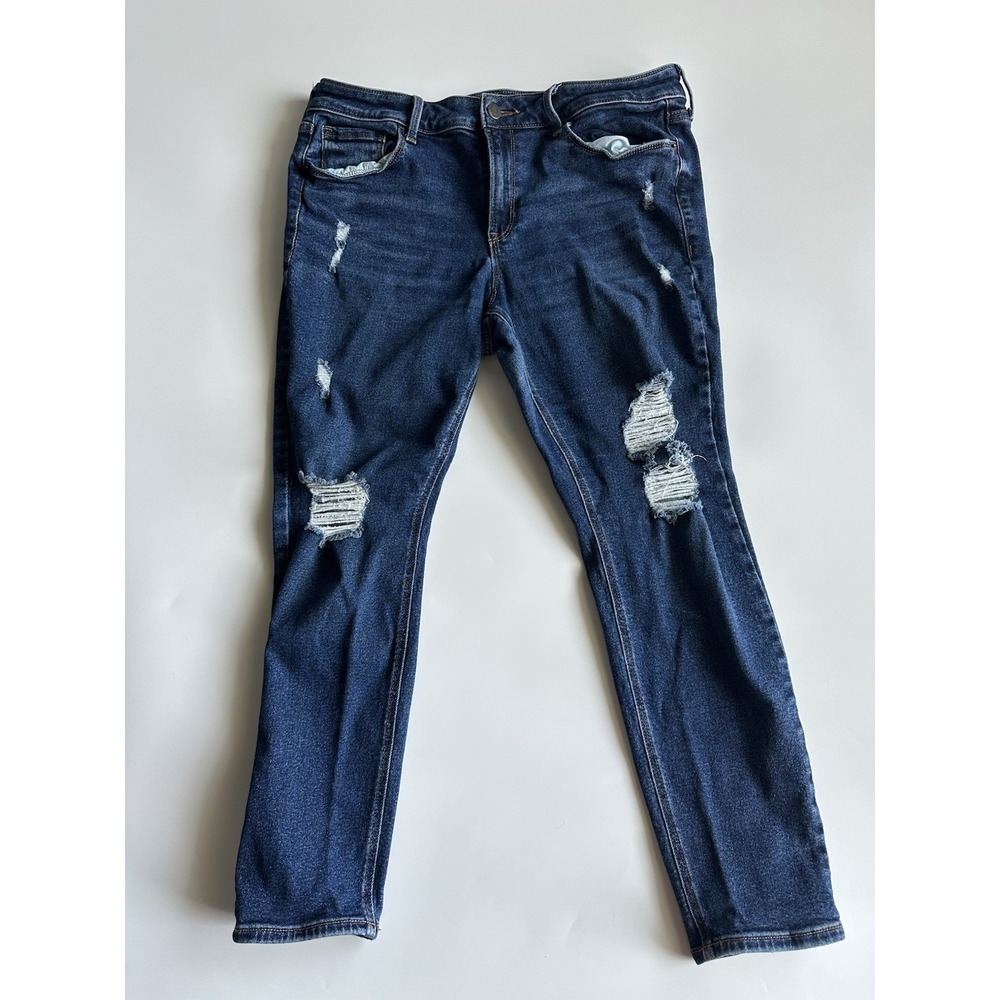Old Navy Rockstar Super Skinny Mid Rise Jeans Womens 12 Petite Women Ripped Jean